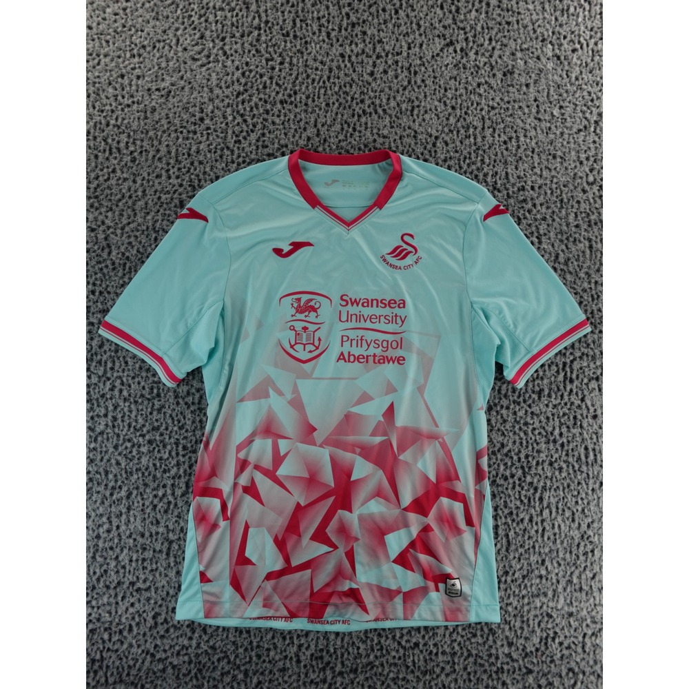 Joma Swansea City AFC Soccer‎ Jersey Light Blue Pink Geometric Men's Large